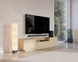 Тумба под ТВ с подсветкой Perfect Home Хиро/Hiro 2D1S/176 2-дверная с 1 ящиком Какао/дуб кремона фотография