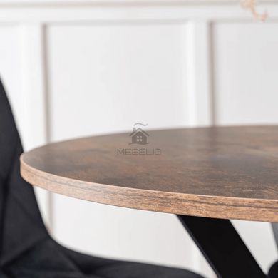 Комплект стол MEBEL ELITE LAUREN 90х90 см дубовый/черный, и 4 стульев ROBIN черный