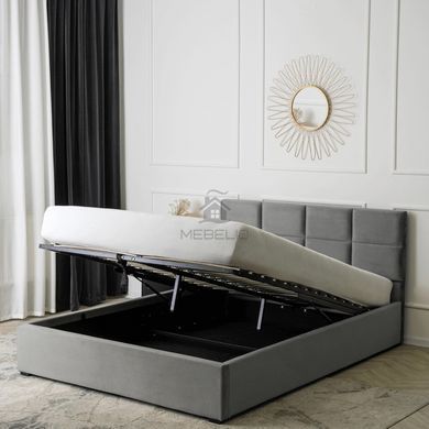 Кровать бархатная MEBEL ELITE MANDA Velvet 140x200 см Серый фотография