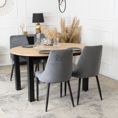 Стілець оксамитовий MEBEL ELITE BARI Velvet Сірий