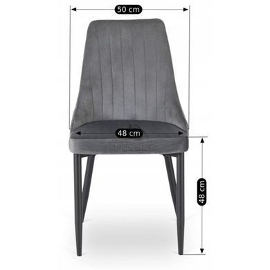Стілець оксамитовий MEBEL ELITE BARI Velvet Сірий