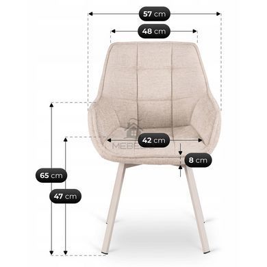 Стілець поворотний MEBEL ELITE MOND кремовий/кашемір