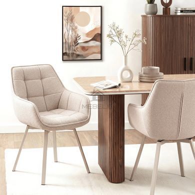 Стілець поворотний MEBEL ELITE MOND кремовий/кашемір