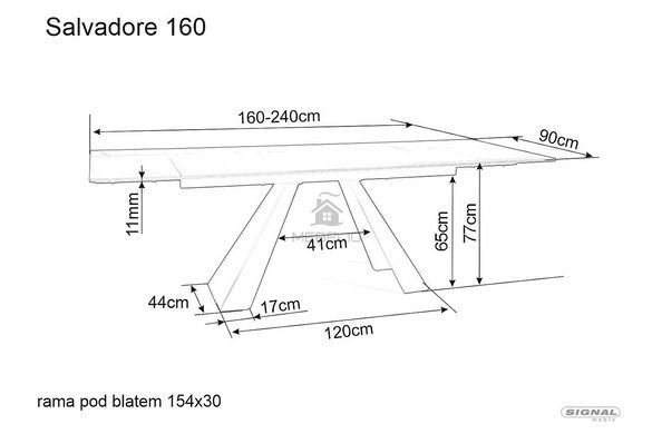 Cтіл Розкладний SALVADORE CERAMIC 160(240)X90 Signal Бірюза / Чорний Мат фотографія