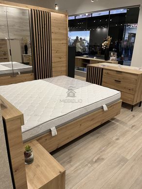 Ліжко (каркас) Perfect Home Таллі / Tally 160 з м'яким узголів'ям двоспальне Дуб артизан/антрацит фотографія