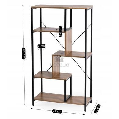 Стеллаж MEBEL ELITE TIM орех / черный фотография