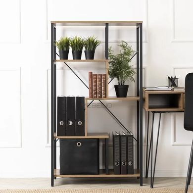 Стеллаж MEBEL ELITE TIM орех / черный фотография