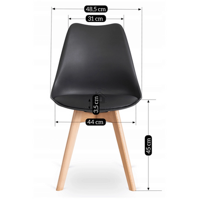 Стул MEBEL ELITE SCANDI Черный/Дуб