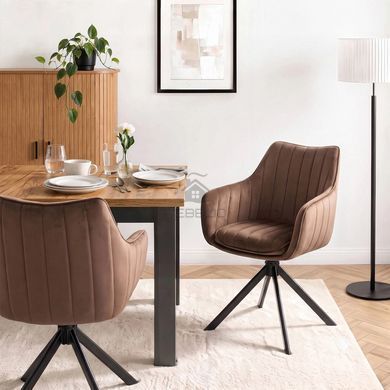 Стілець поворотний MEBEL ELITE MUMBAI Velvet&nbsp;2 Коричневий