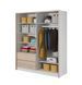 Шафа напівкупе для одягу Perfect Home Сара / Sara 180 3-дверна з дзеркалом Білий/дуб сонома