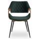 Стул бархатный MEBEL ELITE DAKOTA Velvet, Зеленый / ореховый