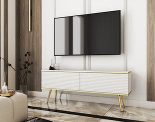 Тумба под ТВ Perfect Home Оро / Oro RTV135 MDF золото Белый фотография