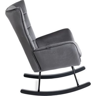Кресло-качалка бархатное MEBEL ELITE JACKSON Velvet Серый
