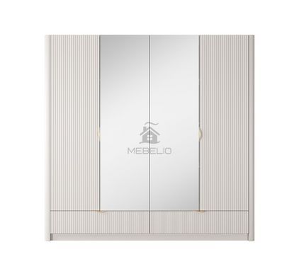 Шафа для одягу Perfect Home Ланте / Lante 4-дверна з дзеркалом і золотими ручками 4D2S/213 Беж фотография
