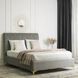 Кровать двуспальная бархатная MEBEL ELITE MARCELO Velvet 140x200 см Серый