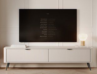 Тумба под телевизор Perfect Home Ланте/Lante 2-дверная с черными ножками 2D/163 Беж фотография