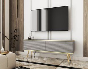Тумба под ТВ Perfect Home Оро / Oro RTV135 MDF золото Серый фотография