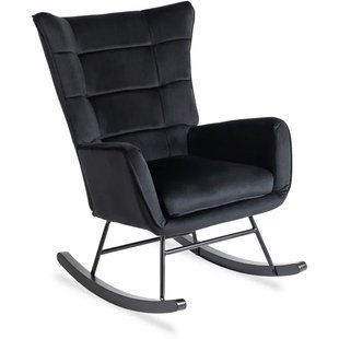 Кресло-качалка бархатное MEBEL ELITE JACKSON Velvet Черный