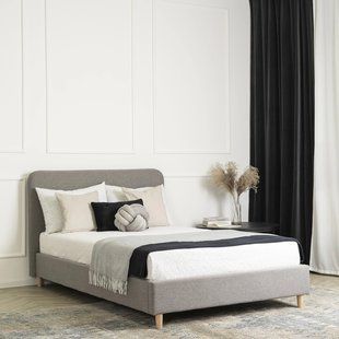 Кровать бархатная MEBEL ELITE DENNIS 120x200см Серый фотография