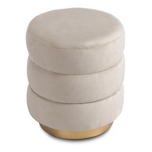 Пуф MEBEL ELITE AURA Velvet  Беж