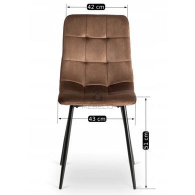 Комплект стіл MEBEL ELITE LAUREN 90х90 см дубовий/чорний, та 4 стільців PERU коричневого кольору
