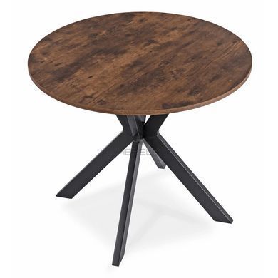 Комплект стіл MEBEL ELITE LAUREN 90х90 см дубовий/чорний, та 4 стільців PERU коричневого кольору