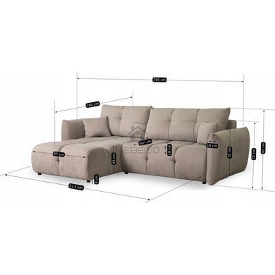 Кутовий диван MEBEL ELITE ALMA 250 см Беж (лівий)