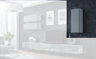Витрина навесная VIGO Cama 90 Белый Мат / Серый Глянец фотография