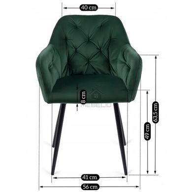 Стул бархатный MEBEL ELITE VIKI Velvet зеленый фотография