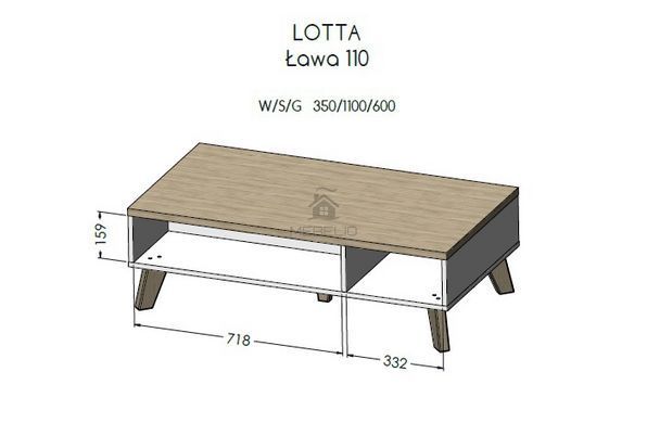 Журнальный столик LOTTA 110x60 Cama Дуб Сонома / Белый