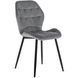Стул бархатный MEBEL ELITE LUCKY Velvet, Серый / Черный