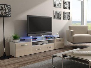 ТВ Тумба EVORA WHITE RTV Cama 194 Белый Мат / Крем Глянец фотография