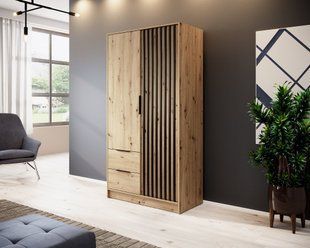 Шафа для одягу Perfect Home Неллі / Nelly 2D 2-дверна Дуб артизан/чорний