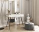 Стіл туалетний Perfect Home Оро / Oro з 2 шухлядами і чорними ніжками T102 MDF Білий