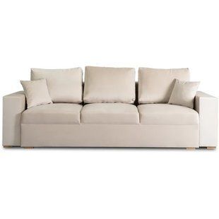 Диван 3-х місний оксамитовий MEBEL ELITE NICOLO Velvet 238 см Бежевий