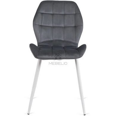 Стул бархатный MEBEL ELITE LUCKY Velvet, Серый/Белый фотография