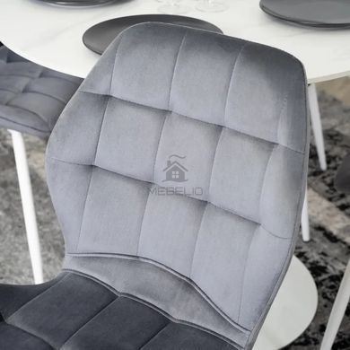 Стул бархатный MEBEL ELITE LUCKY Velvet, Серый/Белый фотография