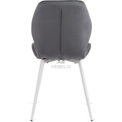 Стул бархатный MEBEL ELITE LUCKY Velvet, Серый/Белый фотография
