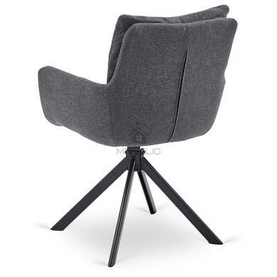 Комплект стіл MEBEL ELITE LUIGI 160(240)х90 см сірий мармур/чорний та 4 стільців PAUL темно-сірого кольору