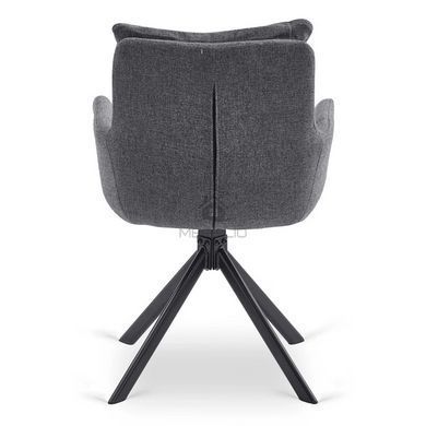 Комплект стіл MEBEL ELITE LUIGI 160(240)х90 см сірий мармур/чорний та 4 стільців PAUL темно-сірого кольору