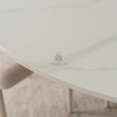 Стол круглый с эффектом мрамора MEBEL ELITE SANDER 90 см белый/кашемир