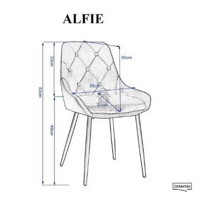 Стул ALFIE Intarsio Серый