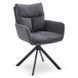 Комплект стіл MEBEL ELITE LUIGI 160(240)х90 см сірий мармур/чорний та 4 стільців PAUL темно-сірого кольору