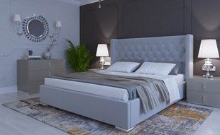 Кровать АДЕЛЬ Prestol 180x200 Серый Велюр фотография