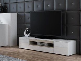 ТВ Тумба VIVA RTV Cama 180 Белый Мат / Белый Глянец / Дуб Сонома фотография
