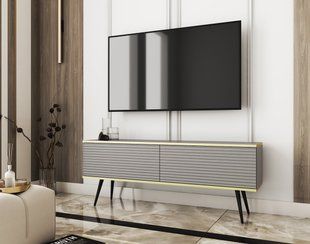 Тумба под ТВ Perfect Home Оро / Oro RTV135 MDF черный Серый фотография