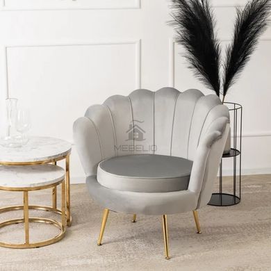 Крісло м'яке оксамитове MEBEL ELITE ANGEL Velvet Сірий
