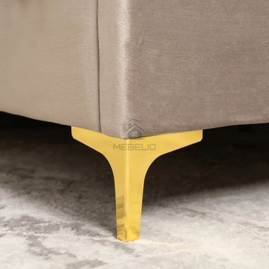 Кровать двуспальная бархатная MEBEL ELITE MARCELO Velvet 160x200 см Бежевый фотография