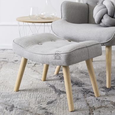 Кресло мягкое с подставкой для ног MEBEL ELITE LOZANO 2 ткань Серый