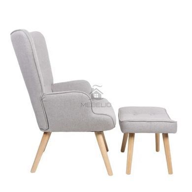 Кресло мягкое с подставкой для ног MEBEL ELITE LOZANO 2 ткань Серый